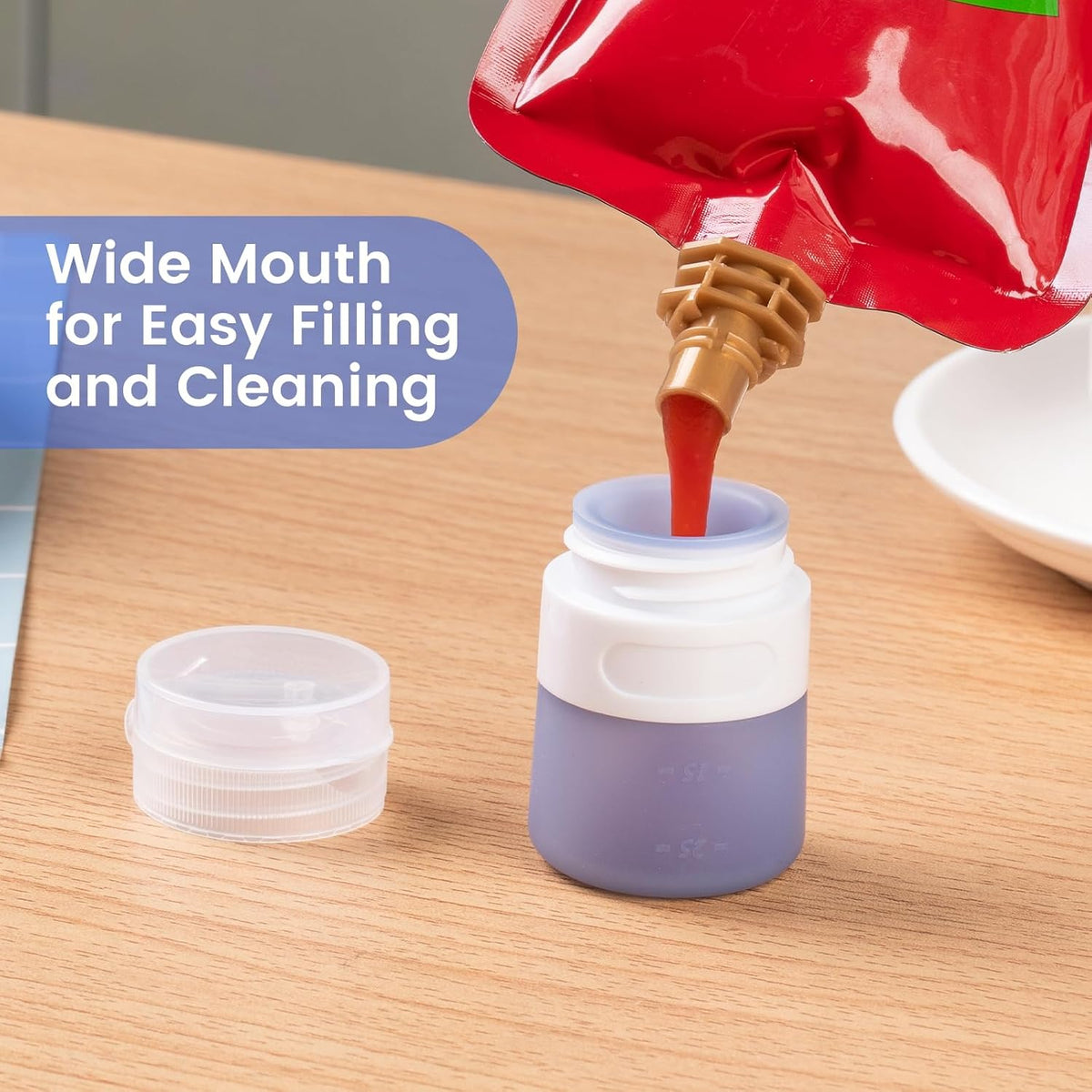 MICEBAY 2 oz Condiment Squeeze Bottles, Leakproof Salad Dressing Container