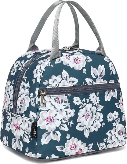 FlowFly Insulated Lunch Cooler Bag - Tote Bag Organizer for Women/Men, Black - Colors B