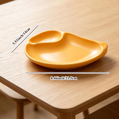 4 Pcs Split Party Platter Chips and Dip Serving Dish (5.9"x5.9") Serving Trays for Entertaining with Sauce Holder for Salad Dumpling (White)