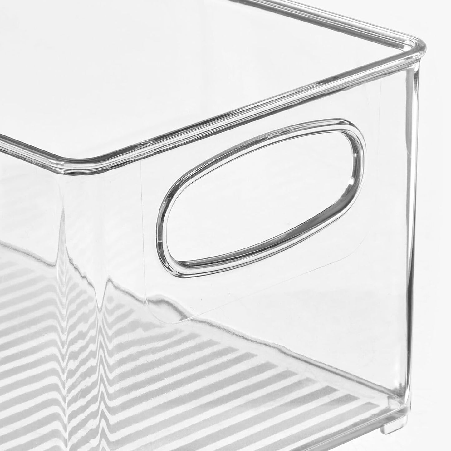 mDesign Deep Plastic Storage Organizer Container Bin, Office Organization for Filing Cabinet, Cupboard, Shelves, and Desk - Holds Notepads, Pens, Pencils, Highlighters, and Staplers - 2 Pack - Clear