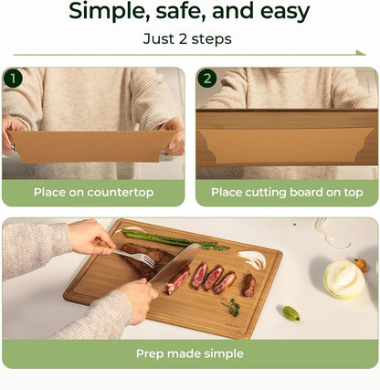 Keechee Silicone Non-Slip Mat for Cutting board, Preventing Cutting Injuries in the Kitchen Chopping Boards Feet for Kitchen Safe, Warm Gifts for Kitchen & Home Protector (Green)