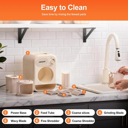MOGAN 5-In-1 Electric Vegetable Cutter, Commercial Vegetable Dicer Slicer