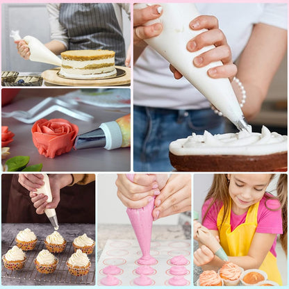 XSEINO Disposable Piping Bags, 12 Inch - Heavy Duty Anti Burst Pastry Bags With Bump Non-slip Design For Icing and Frosting and Cookies Decoration Bags(Thickened)