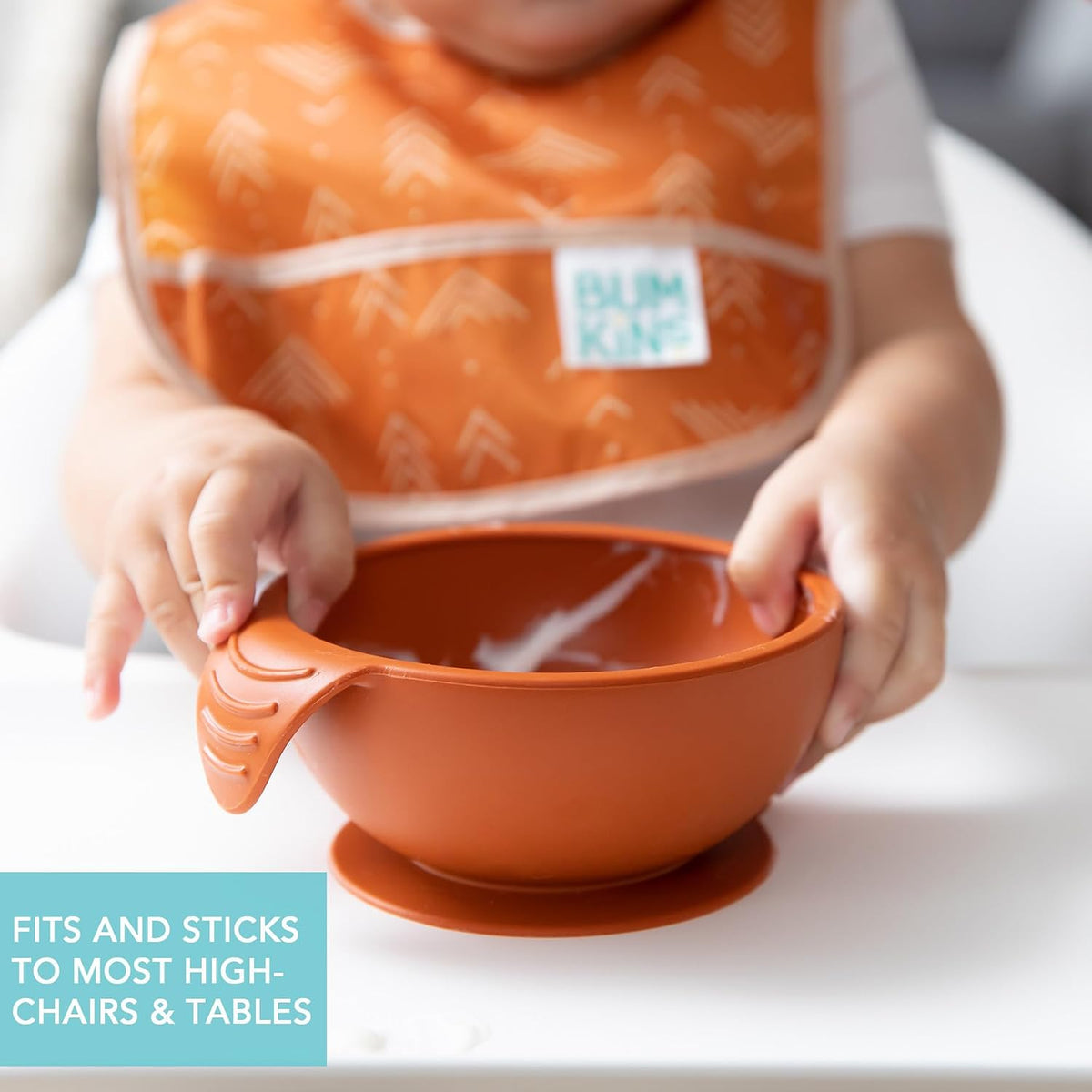 Bumkins Baby Bowl, Silicone Feeding Set with Suction for Baby and Toddler, Includes Spoon and Lid, First Feeding Set, Training Essentials for Baby Led Weaning for Babies 4 Months Up, Sage