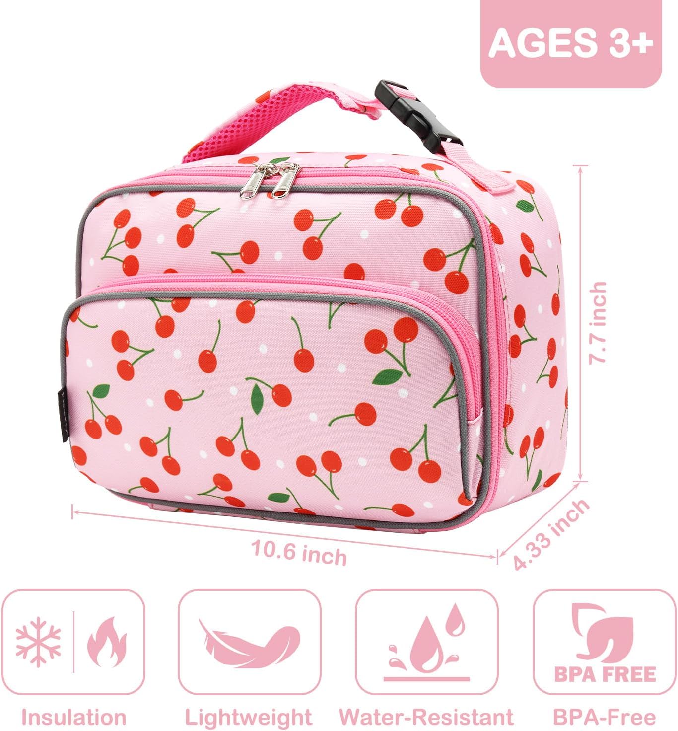 FlowFly Kids Lunch box Insulated Soft Bag Mini Cooler Back to School Thermal Meal Tote Kit for Girls, Boys, Astronaut - Colors B