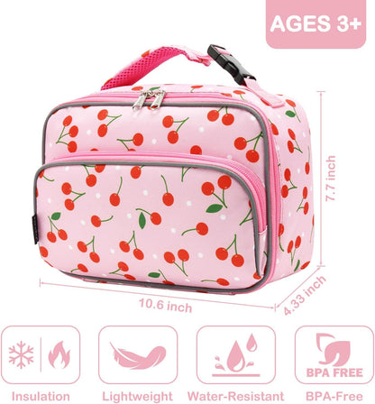 FlowFly Kids Lunch box Insulated Soft Bag Mini Cooler Back to School Thermal Meal Tote Kit for Girls, Boys, Astronaut - Colors B