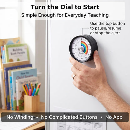 Searon Magnetic Kitchen Timer, 60-Minute Visual Dial (Blue)
