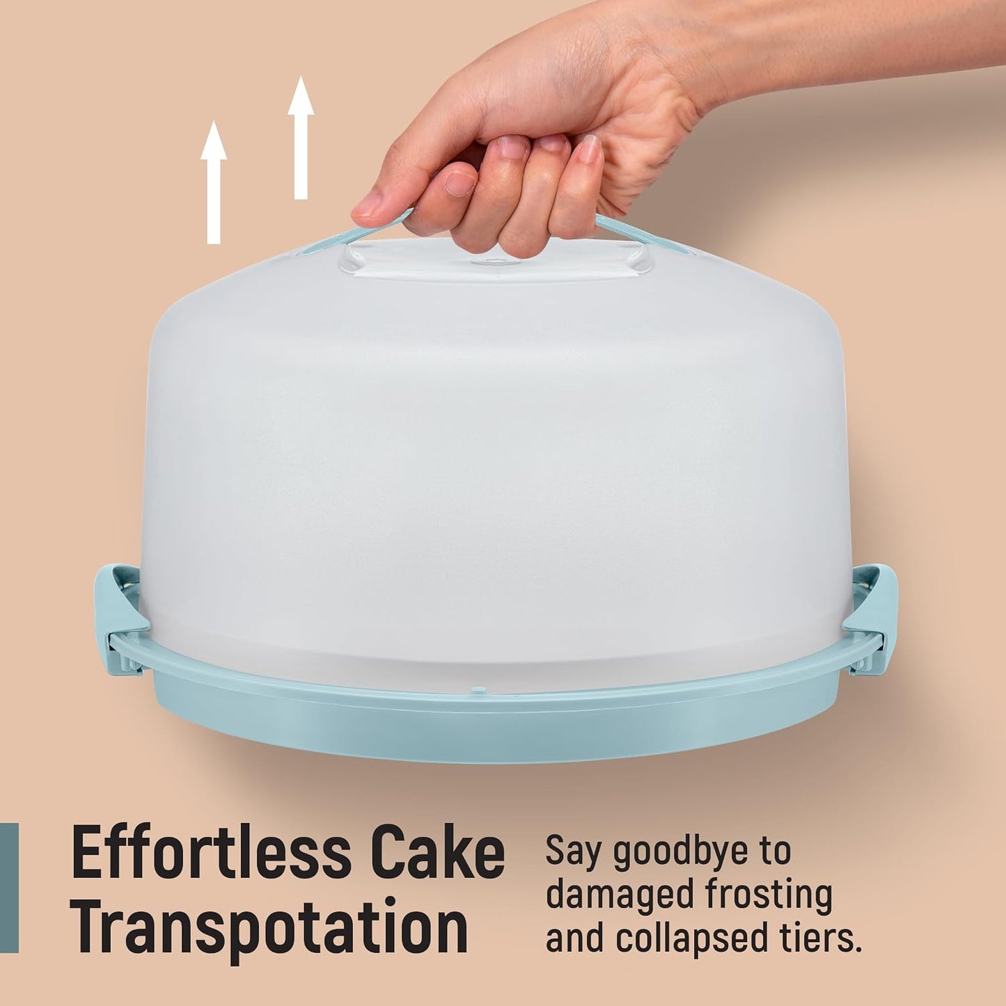 Tribello Extra Large Cake Storage Container, Cake Carrier With Handle Holds Cake 12 X 12 X 5 (Being)