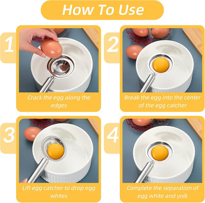 2PCS Egg Separator for Raw Eggs Eggs Yolk White Separation Tool