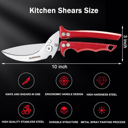 Heavy Duty Kitchen Shears for Food,Silver Kitchen Scissors | Dishwasher Safe and Food Stainless Poultry Shears for Chicken Turkey Thanksgiving,Gift Box