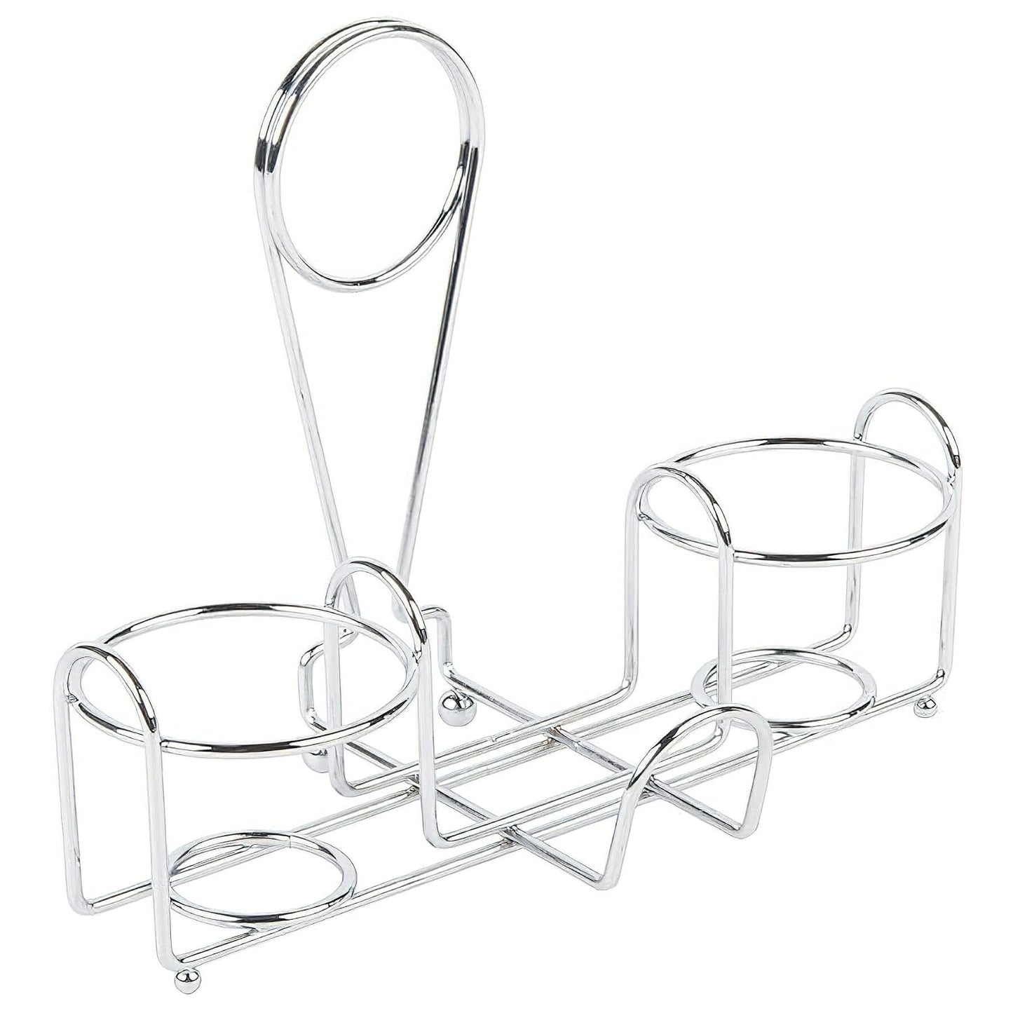 G.E.T. 4-22735 Chrome Metal Two Compartment Condiment Caddy Metal Table Caddies Collection