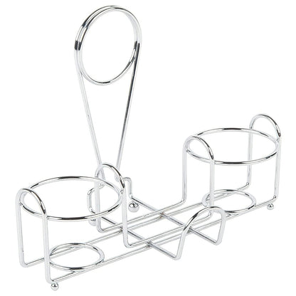 G.E.T. 4-22735 Chrome Metal Two Compartment Condiment Caddy Metal Table Caddies Collection