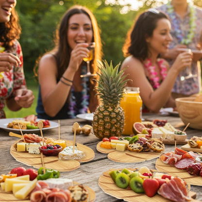 Ziliny 6 Set Hawaiian Palm Leaf Mini Charcuterie Board Gift
