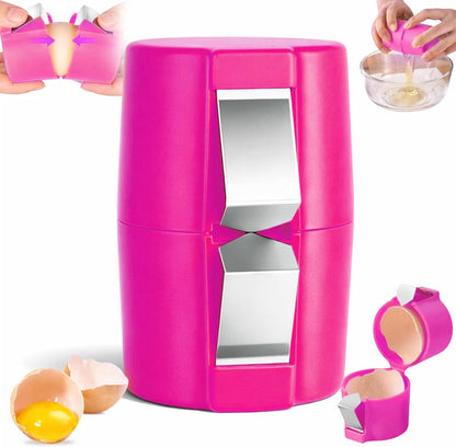 Egg Cracker & Egg Shell Opener Tool - Easy Egg Shell Cracker for Clean Shell Opening - Egg Opener & Kitchen Gadget for No Mess Breakfast & Meal Prep (Black)