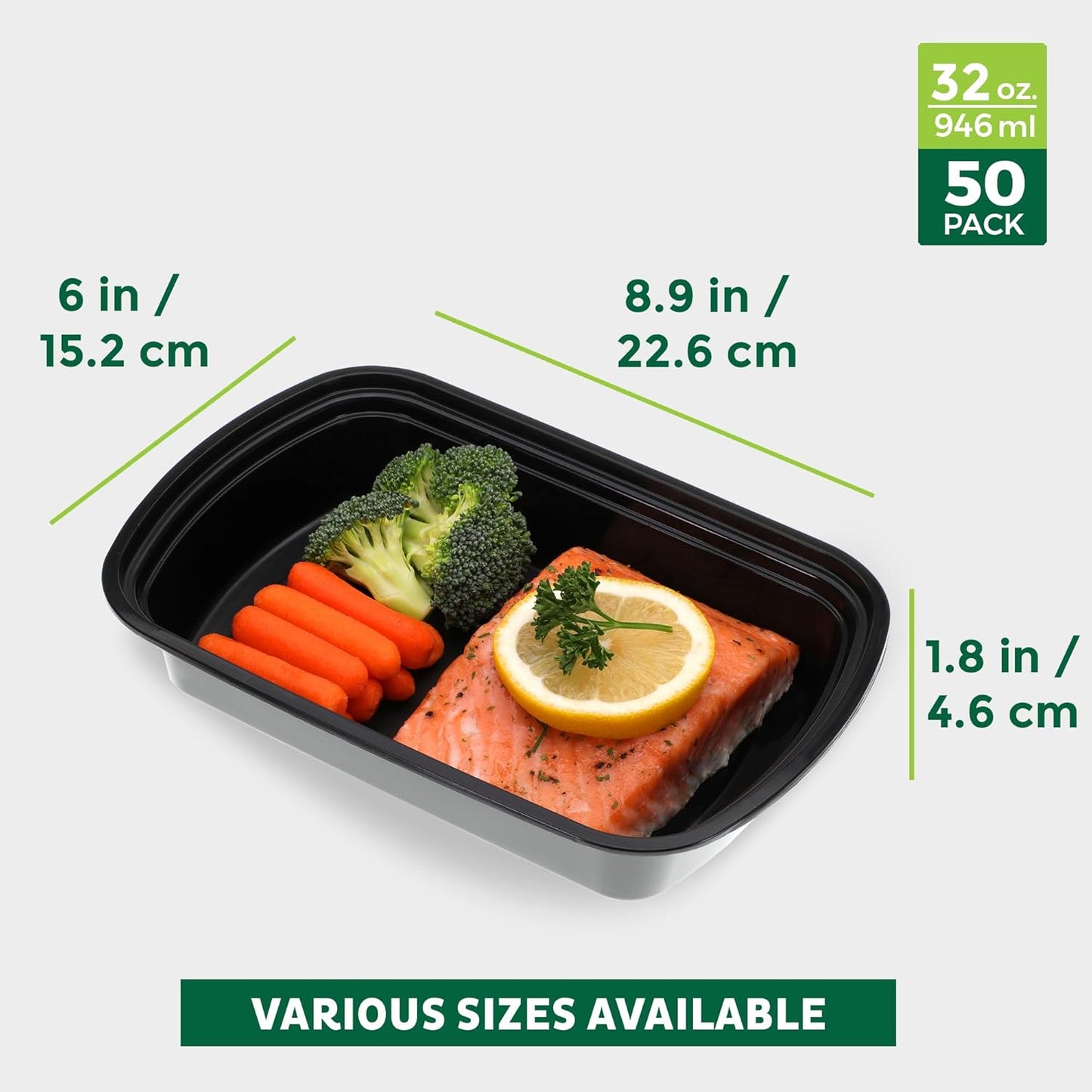 Freshware Meal Prep Containers 1 Compartment Food Storage Containers with Lids, Bento Box, BPA Free, Stackable, Microwave/Dishwasher/Freezer Safe (28 oz), 50 Count (Pack of 1)
