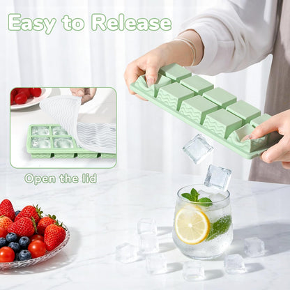 Doasuwish Silicone Freezer Molds for Soup with Lid – 1-Cup Soup Container Style Ice Cube Trays for Freezer, Meal Prep & Food Storage, Freeze 250mL/125mL Portions – 2 Pack