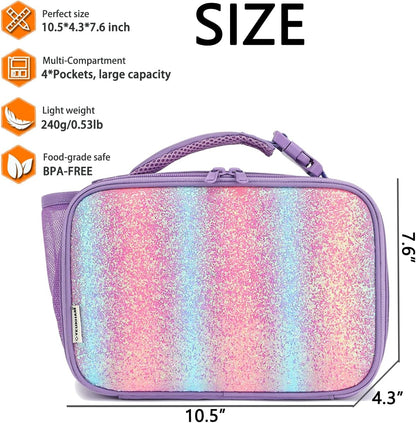 GYEUKHAM Insulated Lunch Box for School, Thermal Reusable Durable Freezable Lunch Bags for Kids Boys Girls Men Women - Small Soft Cooler Portable Lunch Tote Kit for Work Picnic Travel,Black