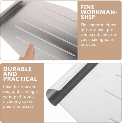 Pizza Peel Stainless Steel Metal Pizza Spatula Paddle, 11 Inch Cake Baking Tools - Cake Lifter Shovel & Tray for Baking Bread, Pie