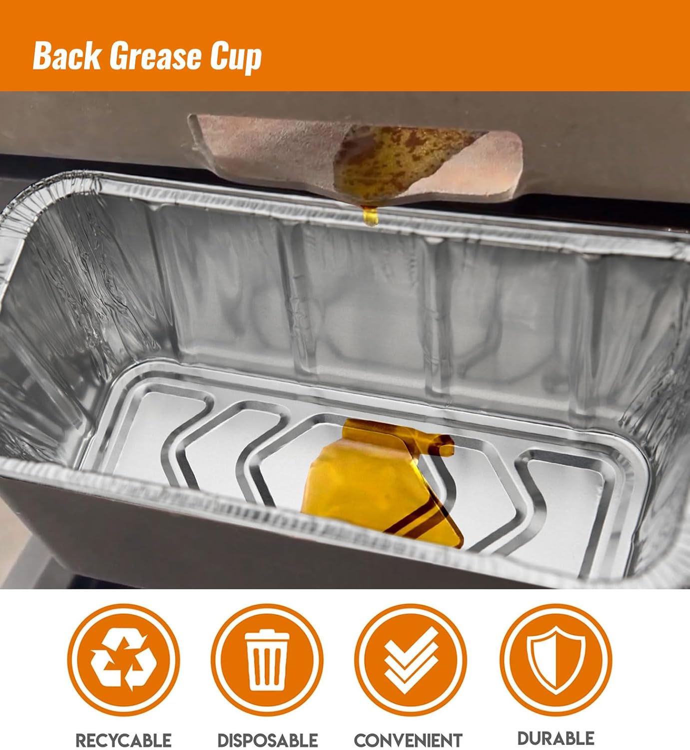 NUPICK 20 Pack 6415 Drip Pans Compatible for Weber Spirit Series, Genesis Series, Q Series Grills, Disposable Aluminum Foil Grease Trays, 8.5" x 6"