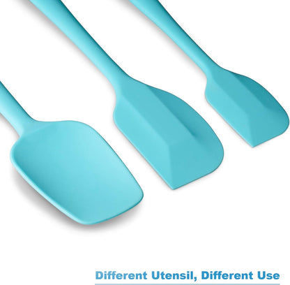 Silicone Spatula 3-piece Set, Ergonomic Handle High Heat-Resistant Spatulas, Non-stick Rubber Spatulas with Stainless Steel Core, Black