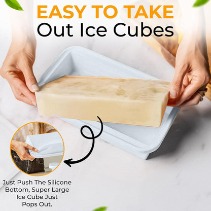 (2 Pack) Large Silicone Freezer Containers For Soup, Pasta Sauce, Leftovers, Broth & More - 6 Cup Reusable BPA Free Non Plastic Food Storage Freezing Ice Trays With Lids & Measurement Lines