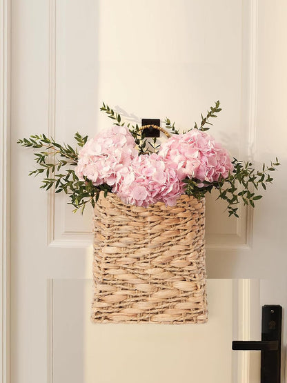 VerdantVibes Woven Wall Hanging Basket – 3-Tier Natural Water-Hyacinth Organizer for Boho Farmhouse Decor, Kitchen & Home Storage (37.4" x 11.2", Folds Flat)
