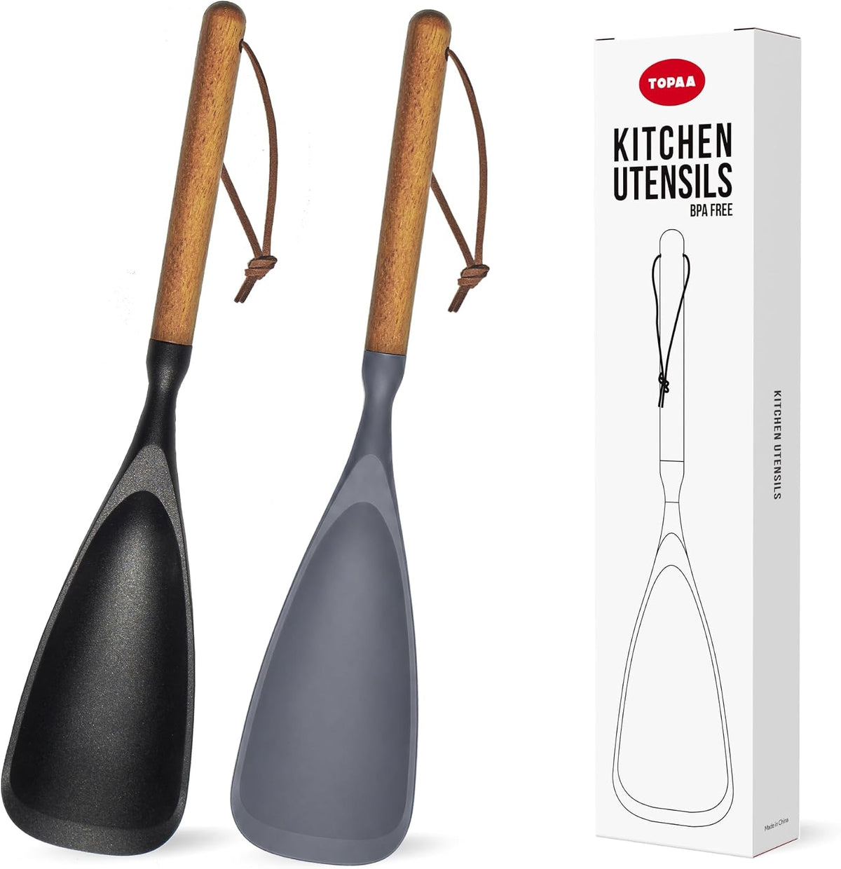 Silicone Cooking Spoon Spatula for Nonstick Cookware,Heat Resistant,12.8"
