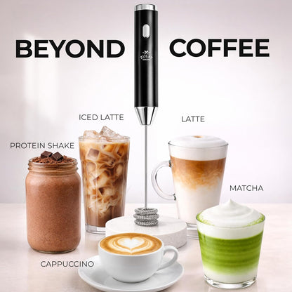 Zulay Kitchen Rechargeable Milk Frother Handheld - Frother Wand, Drink Mixer, Electric Whisk Frother, for Cappuccinos, Matcha & Protein Powder - Dynamic 3 Whisk, 3 Speed 500mAh Black - Colors B