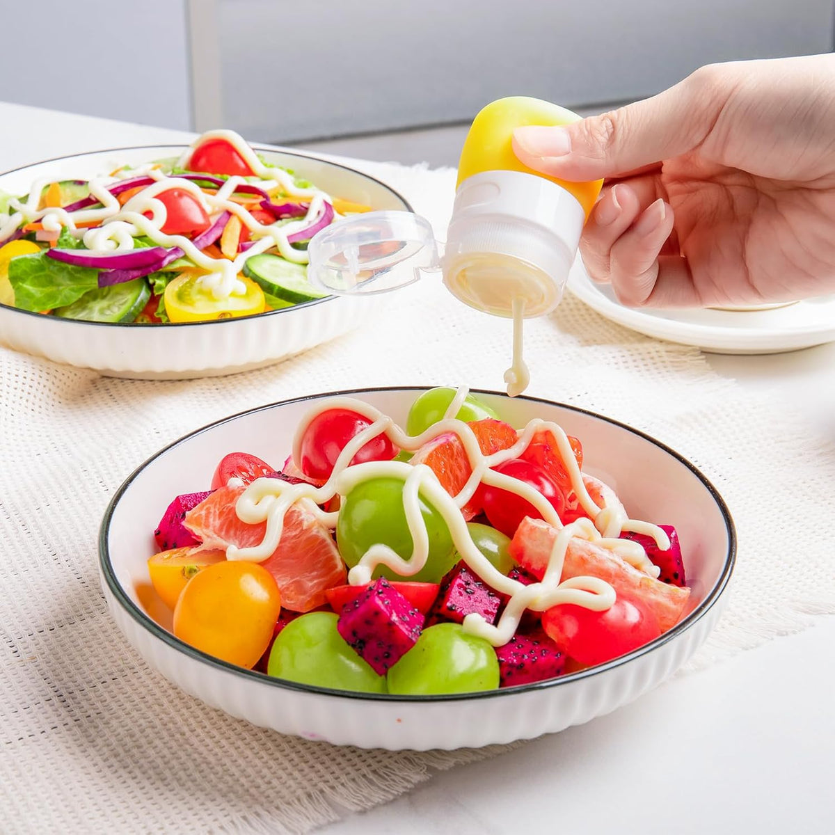 MICEBAY 2 oz Condiment Squeeze Bottles, Leakproof Salad Dressing Container