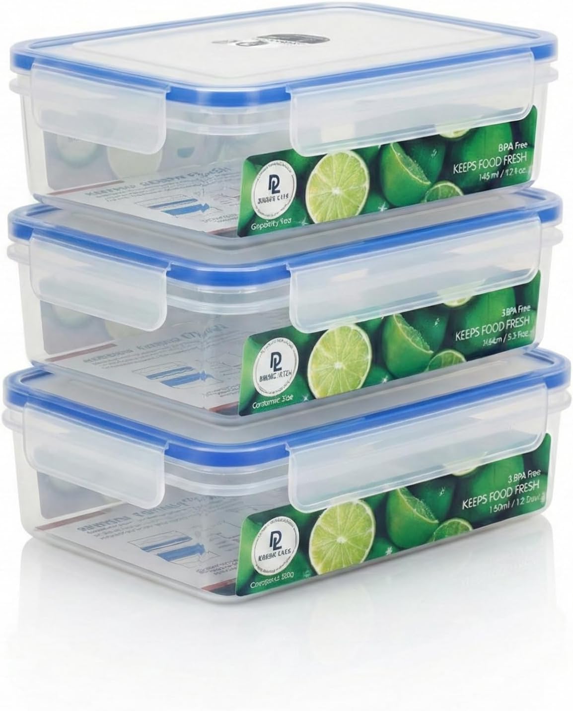 Tribello 250 oz Extra Large Airtight Food Storage Containers with SnapTight Lids – Clear, Stackable, BPA-Free Meal Prep Containers for Kitchen, Freezer & Pantry Storage
