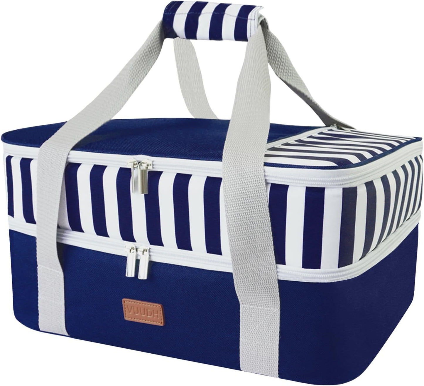 Expandable Casserole Carrier Bag - Double Decker Food Bag, Insulated Casserole Carrier for Hot or Cold Food, Lasagna Holder Tote for Picnics,Beaches,Traveling or Gifts