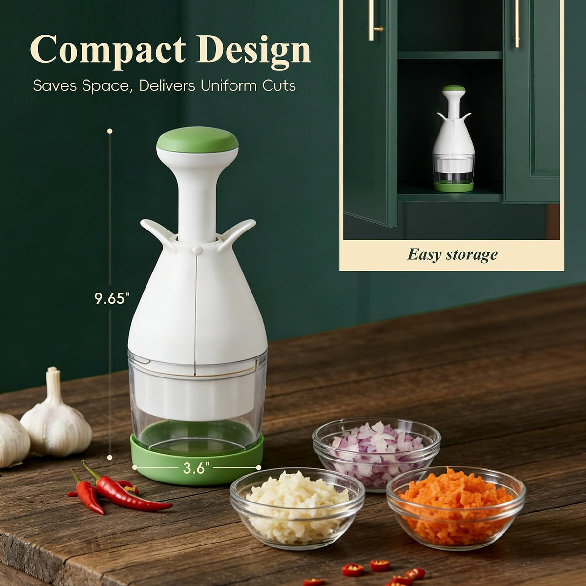 IVYROLL Vegetable Chopper, Manual Food Chopper