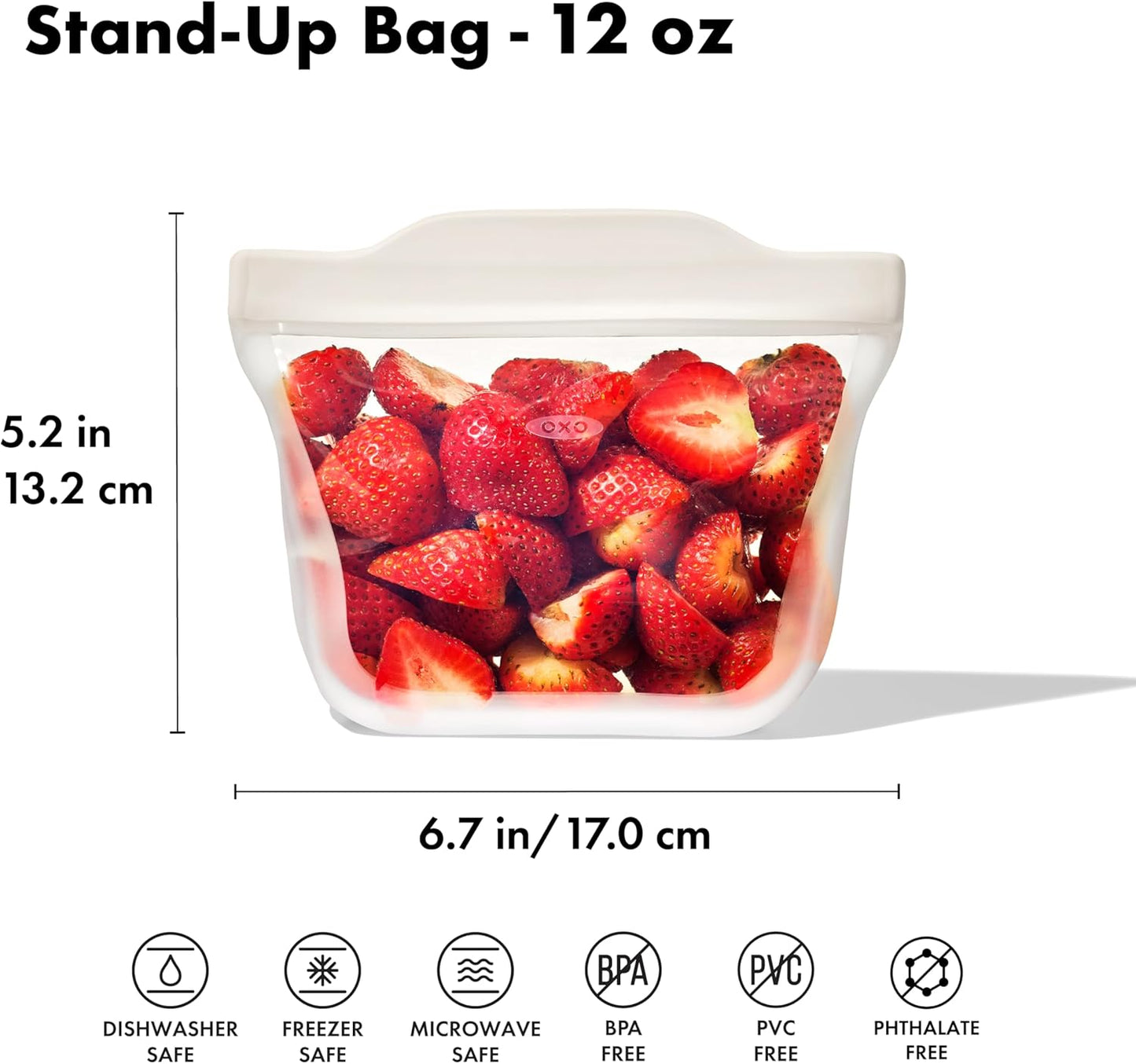 OXO Good Grips Silicone Reusable Bag - Stand-Up Cup (8 oz) - Oat