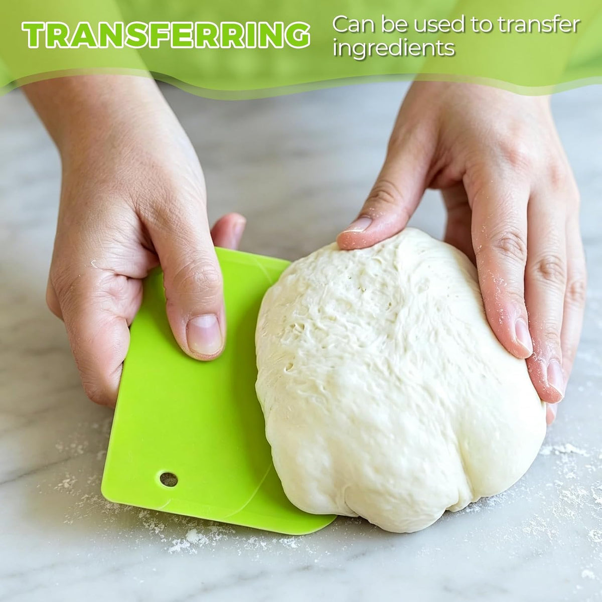 Dough Scraper Set, Bench Scraper for Baking with Flexible Edge