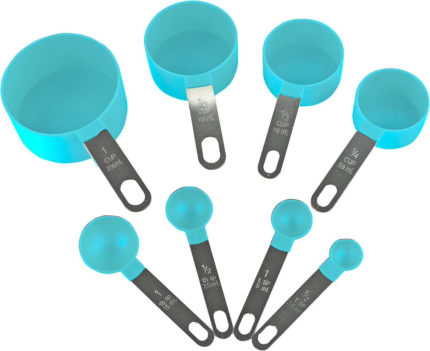 Batter Bowl With Pour Spout, Non-Slip Base,Space Saving Detachable Handle with Lid, Mixing with Measuring Spoons and Cups 2 QT Heavy Duty BPA-Free Microwave & Dishwasher Safe (Turquoise)