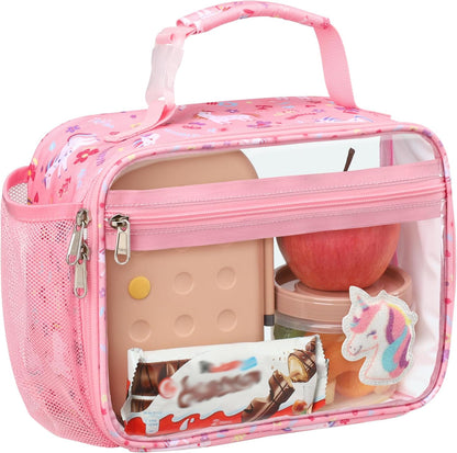 Kids Lunch Bag Boys - Insulated Kids Lunch Box Reusable Lunchbox with Water Bottle Holder Toddler Lunch Tote Bag for School Daycare, Black Dino Fossil