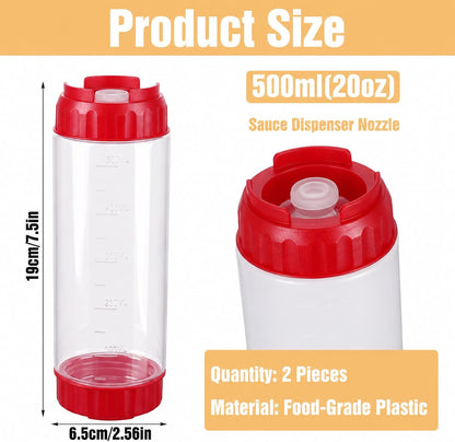 2 Pcs 16 oz Inverted Squeeze Bottles, Valve Condiment Dispenser (Black)