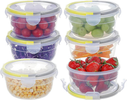 KIGI Airtight Reusable Meal Prep Containers, Leak-Proof & Stackable, 4-Sided Locking Lids, Ideal for Food Storage, Lunch & Leftovers, Microwave, Freezer & Dishwasher Safe, 39 oz, 4.8 Cup, 12 Piece Set