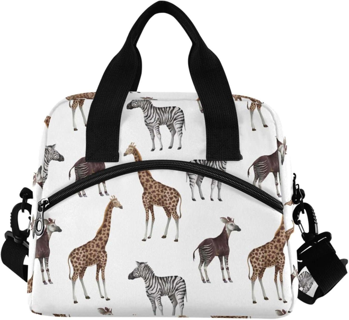 Colorful Leopard Insulated Lunch Bag Rainbow Animals Skin Print Reusable Cooler Lunch Tote Box with Shoulder Strap for Work Picnic School Beach