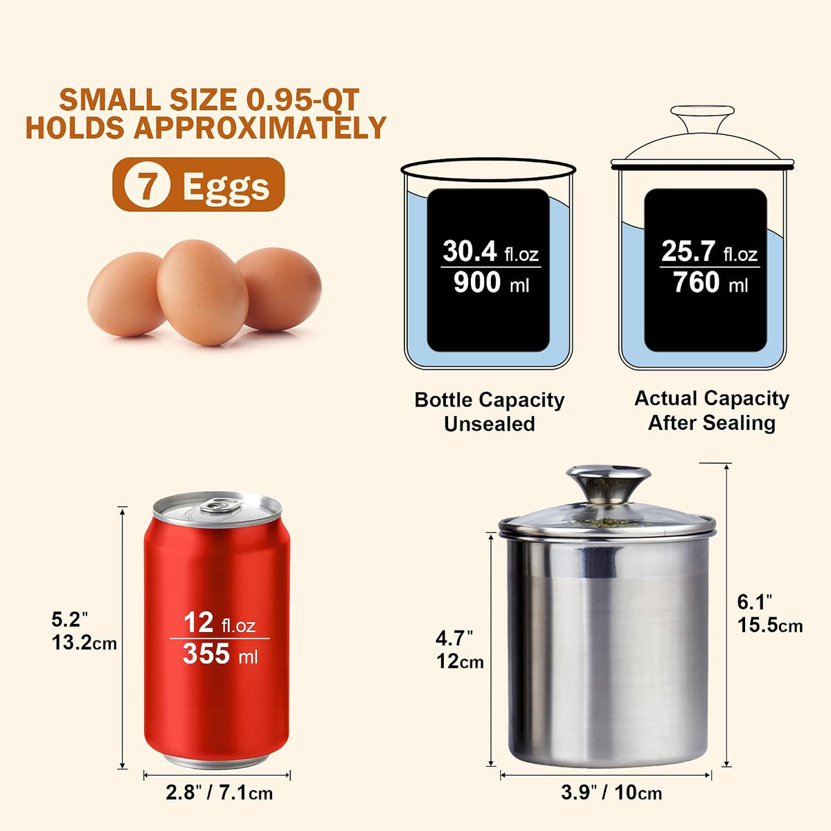 Cooks Standard Airtight Kitchen Canister Set for Coffee, Flour & Sugar Storage – Stainless Steel Food Storage Containers with Glass Lid – Pantry Organization Jars, 4 Pack