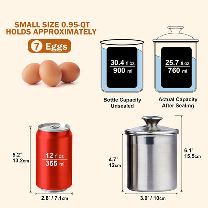 Cooks Standard Airtight Kitchen Canister Set for Coffee, Flour & Sugar Storage – Stainless Steel Food Storage Containers with Glass Lid – Pantry Organization Jars, 4 Pack
