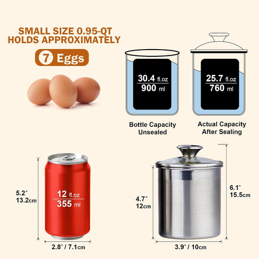Cooks Standard Airtight Kitchen Canister Set for Coffee, Flour & Sugar Storage – Stainless Steel Food Storage Containers with Glass Lid – Pantry Organization Jars, 4 Pack