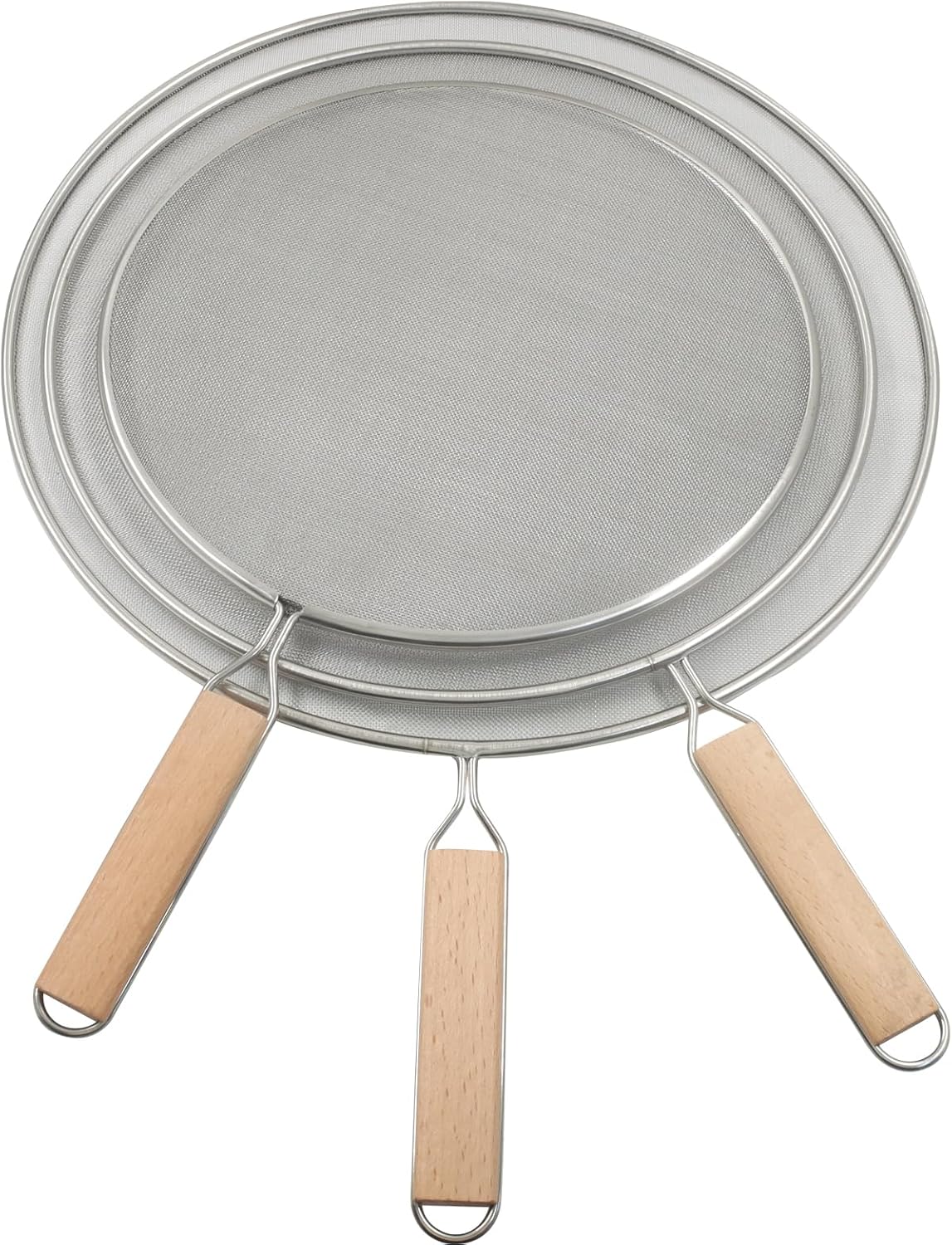 1Pcs 8Inch Stainless Steel Splatter Screen Splatter Guard with Handle, Ultra Fine Mesh Cooking Protector for Frying Cooking/Kitchen Use