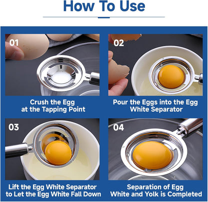 Egg Separator for Raw Eggs- Stainless Steel Egg Yolk Separator