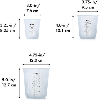 OXO Good Grips 3 Piece Squeeze & Pour Silicone Measuring Cup Set