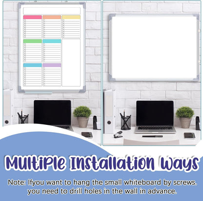 Lincia Magnetic to Do List Whiteboard for Wall 24" x 18" Large Weekly Dry Erase Board, Hanging Double-Side White Board Calendar for Planning Drawing Memo Home Kitchen Office(White)