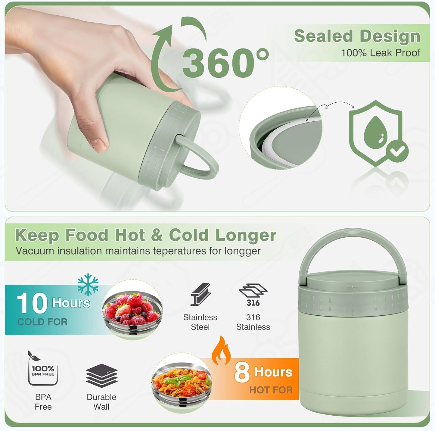 Bento Lunch Box Set with 10.5oz Soup Thermo Food Jar for Adults Kids, Stainless Steel Leak-proof Lunch Container with 4 Compartment, Coffee Tumbler with Lunch Bag for School Travel Office-Grey