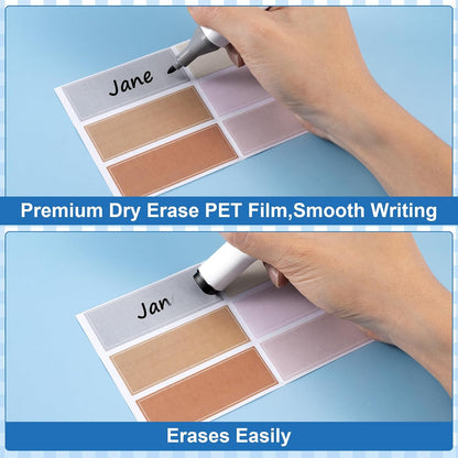 480 Pcs Dry Erase Labels, Dry Erase Stickers, Waterproof Sticker Labels, Removable Labels Easy Peel Off, Reusable Sticky Notes for Food Containers, Office (Retro, Small)