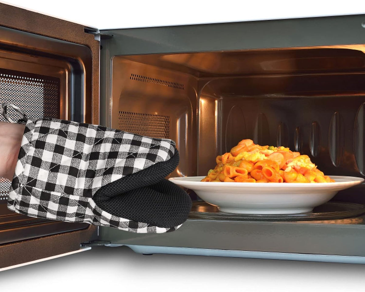 Goldmeet Mini Oven Mitts 2-Pack, 7"x5.5", 500°F Silicone Grip, Gray