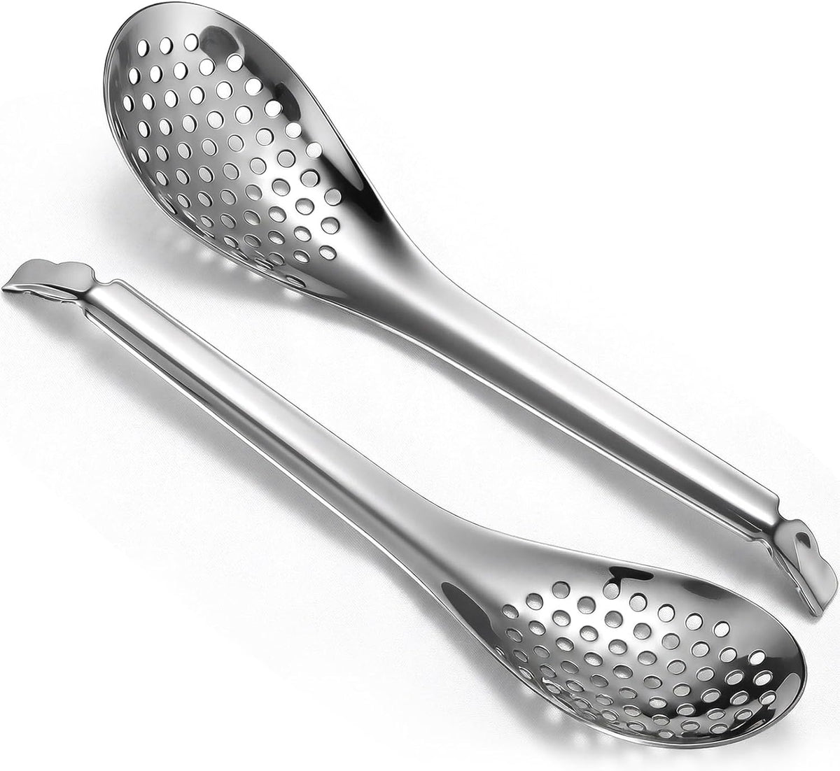 Jeffdad 2Pcs Spherification Spoon, Stainless Steel Small Slotted Spoons
